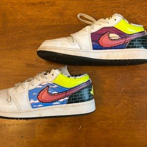 Nike Air Jordan 1 Low GS Old School Gamer Gaming Shoes